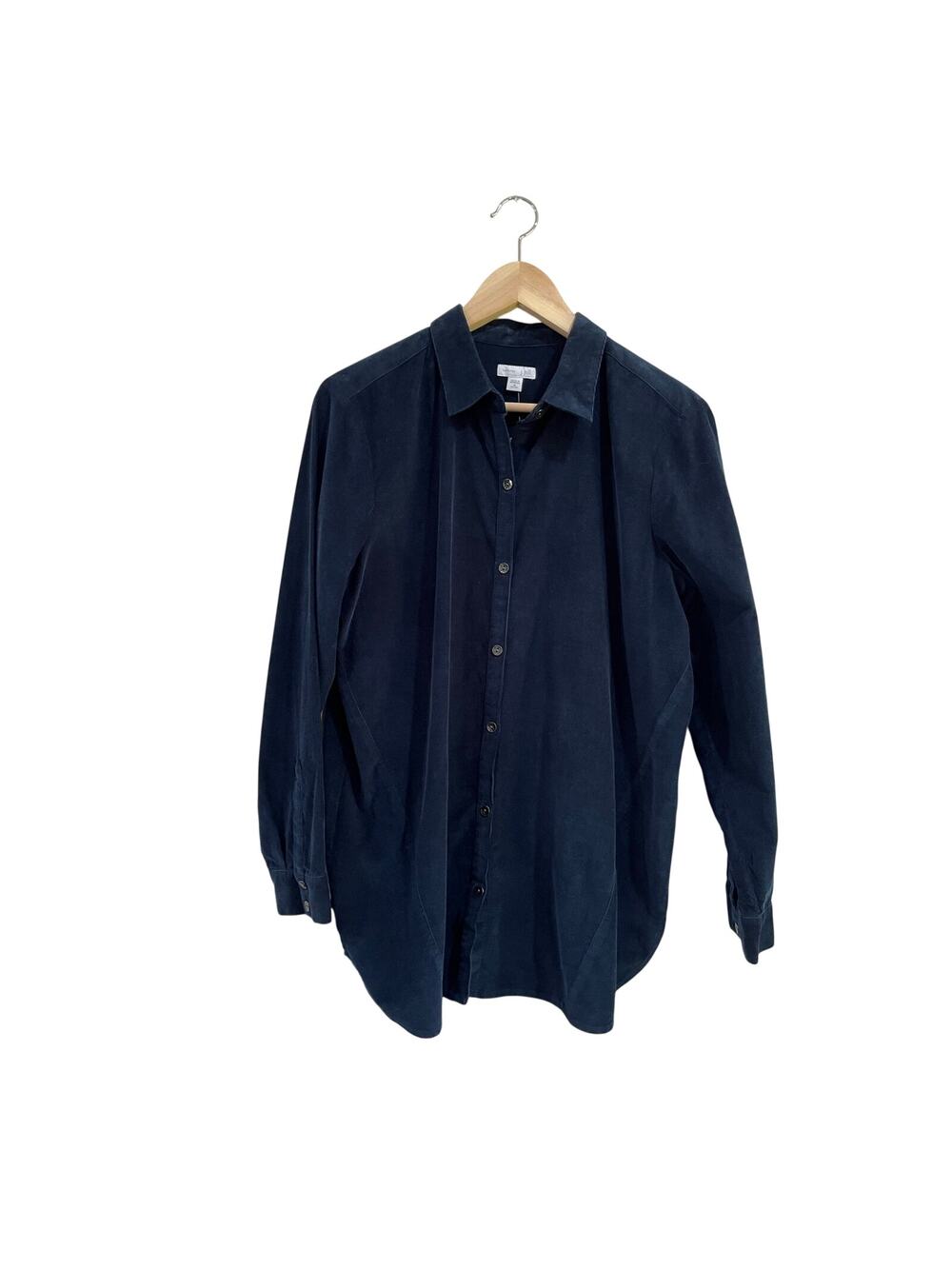 J Jill Petite Corduroy Button Down Shirt Navy Minimalist NWT Medium Petite